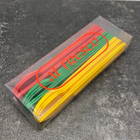 Pier 1‎ Al Fresco 6 Place Settings Plastic Modern Flatware Camping Travel Japan - Picture 2 of 10